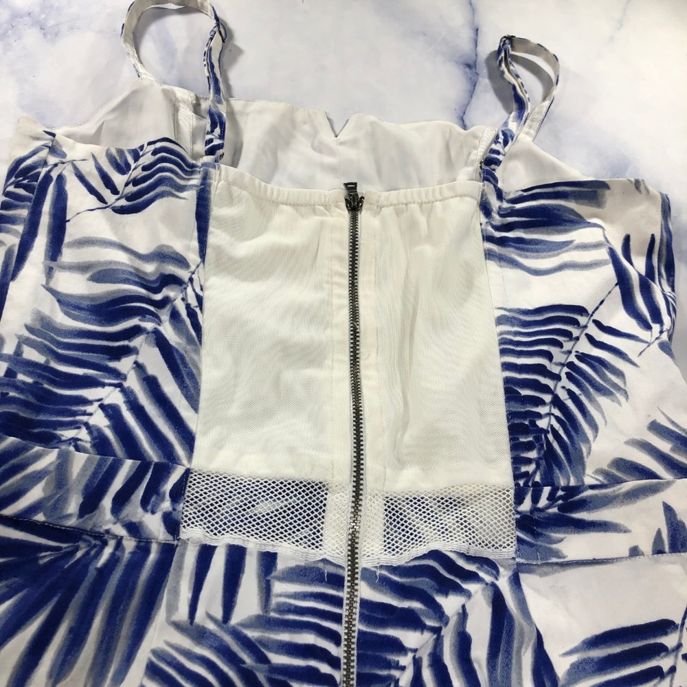 Sam Edelman Printed Strappy Romper Cobalt Palm - Picture 3 of 8